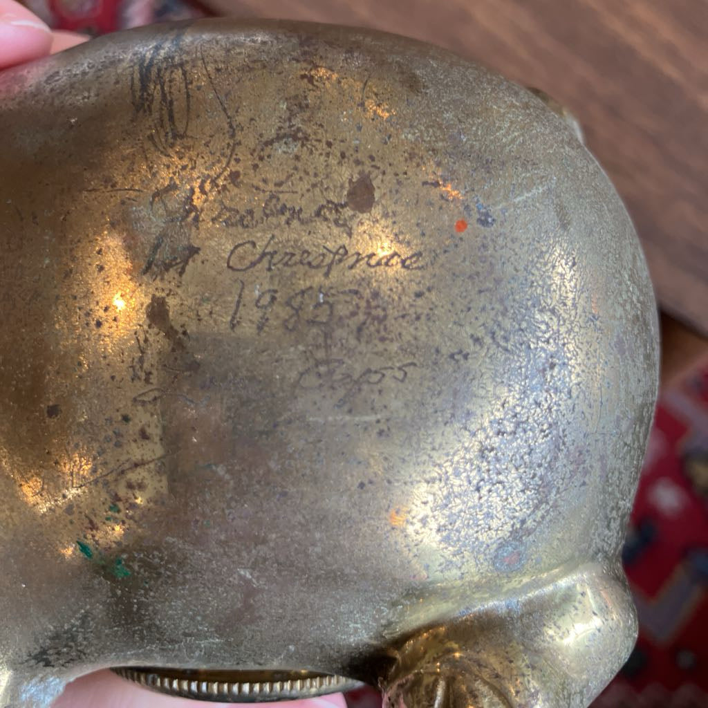 Vintage Brass Piggy Bank