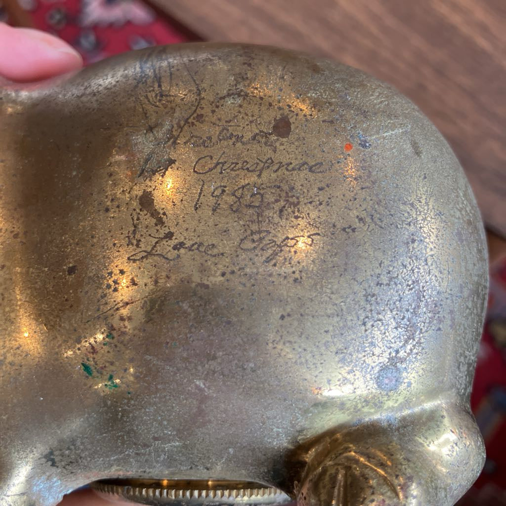 Vintage Brass Piggy Bank