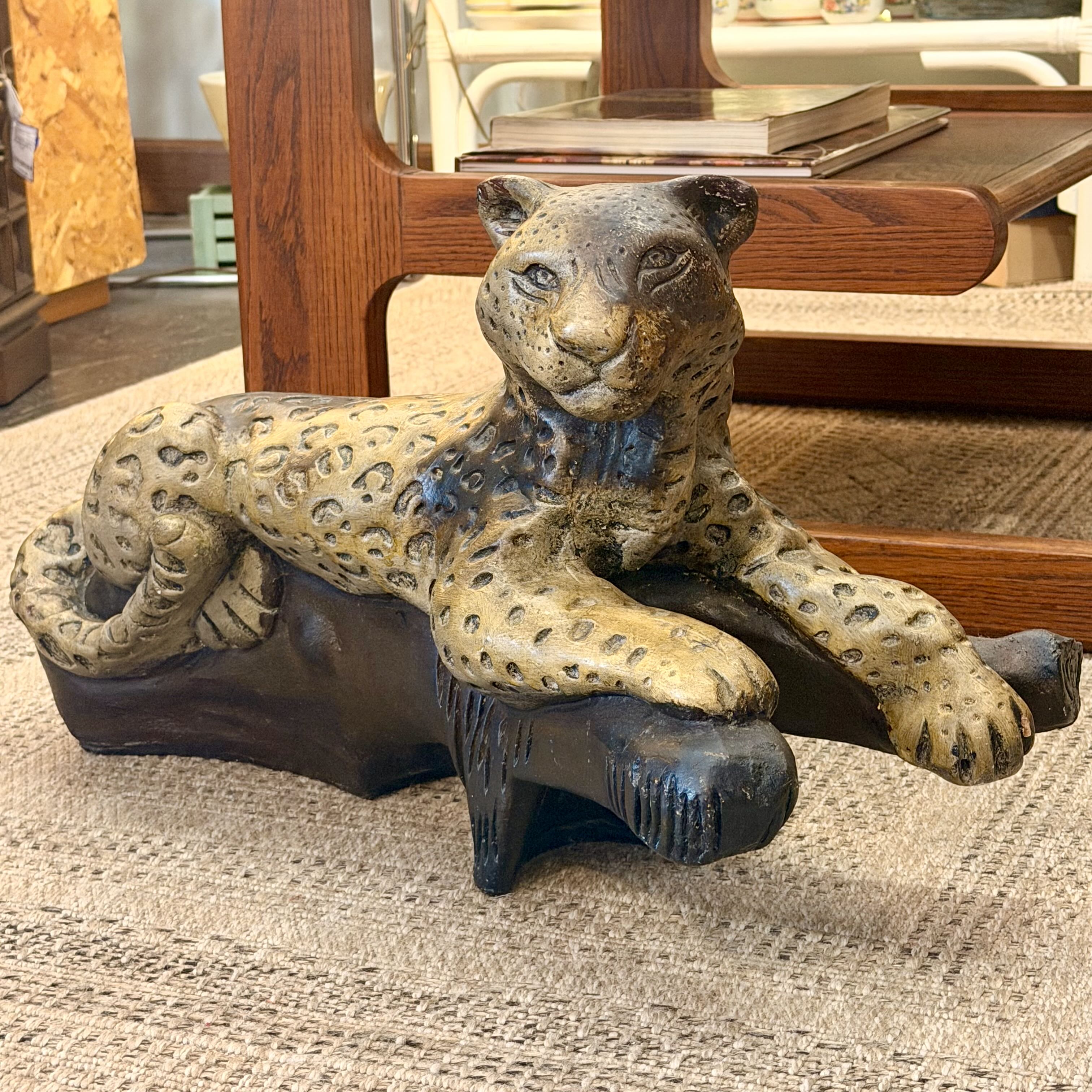 vintage chalkware tiger figure