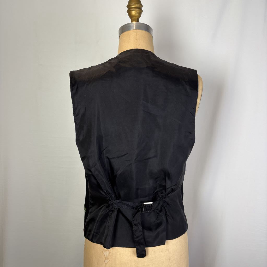 Embroidered Black Vest