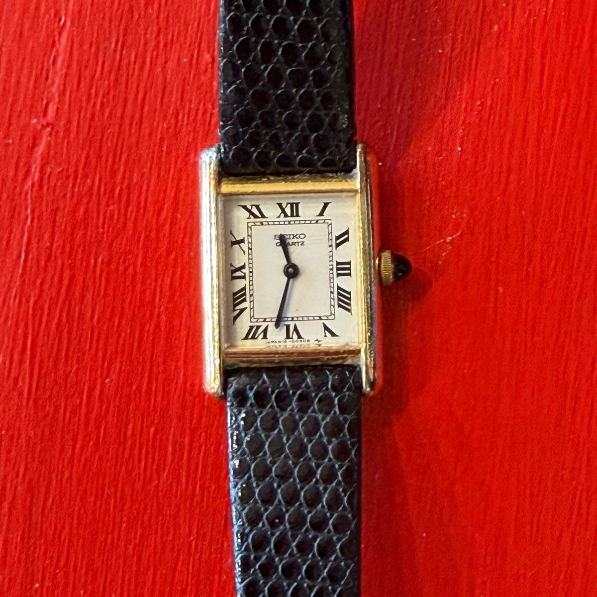 1988 Seiko Quartz White Roman Tank Watch