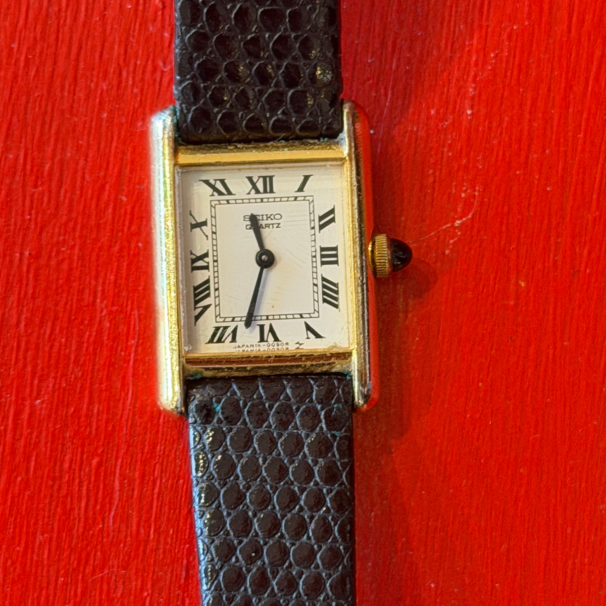 1988 Seiko Quartz White Roman Tank Watch