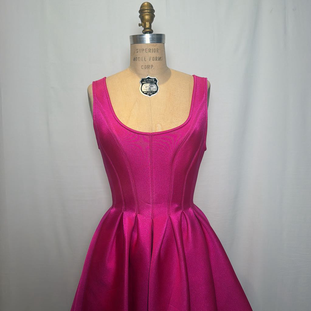 Rare Vintage 1994 Donna Karan Archival Pink Neoprene Scuba Mini Dress