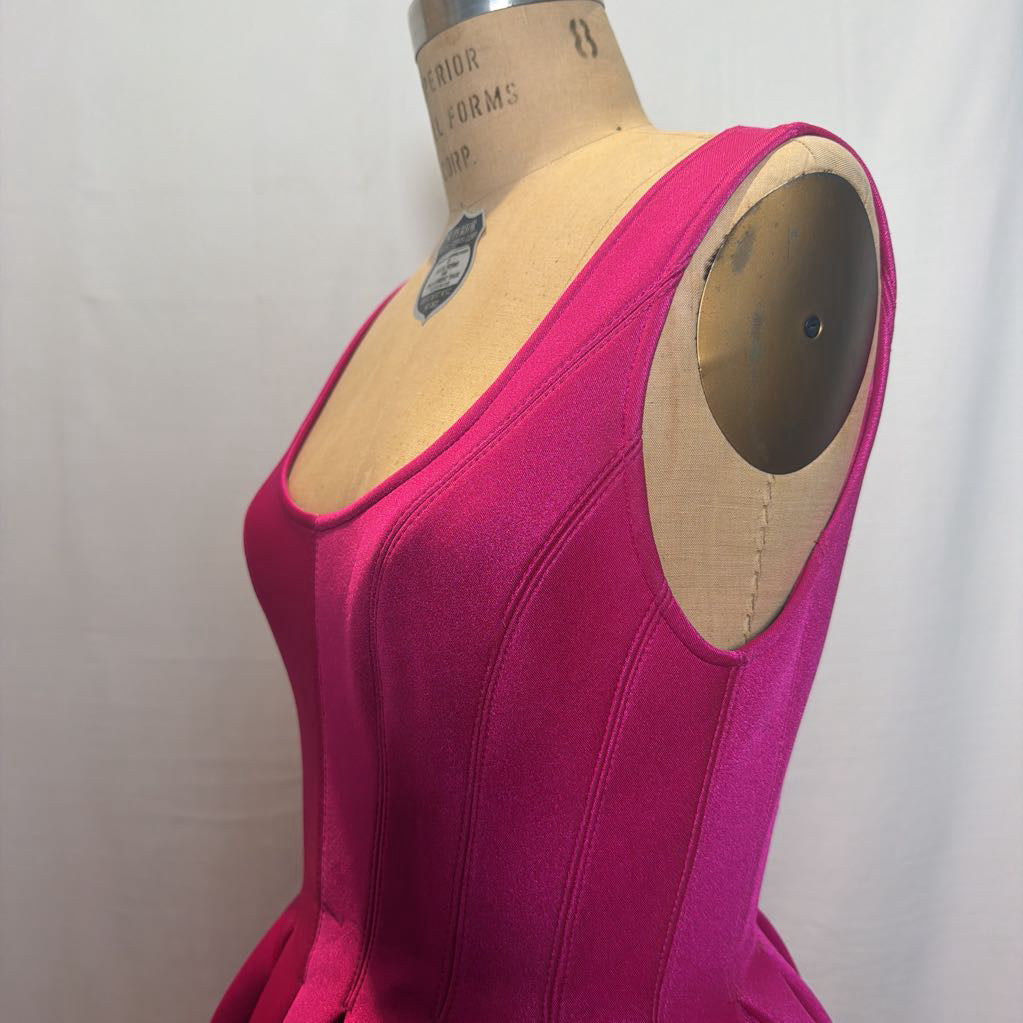 Rare Vintage 1994 Donna Karan Archival Pink Neoprene Scuba Mini Dress