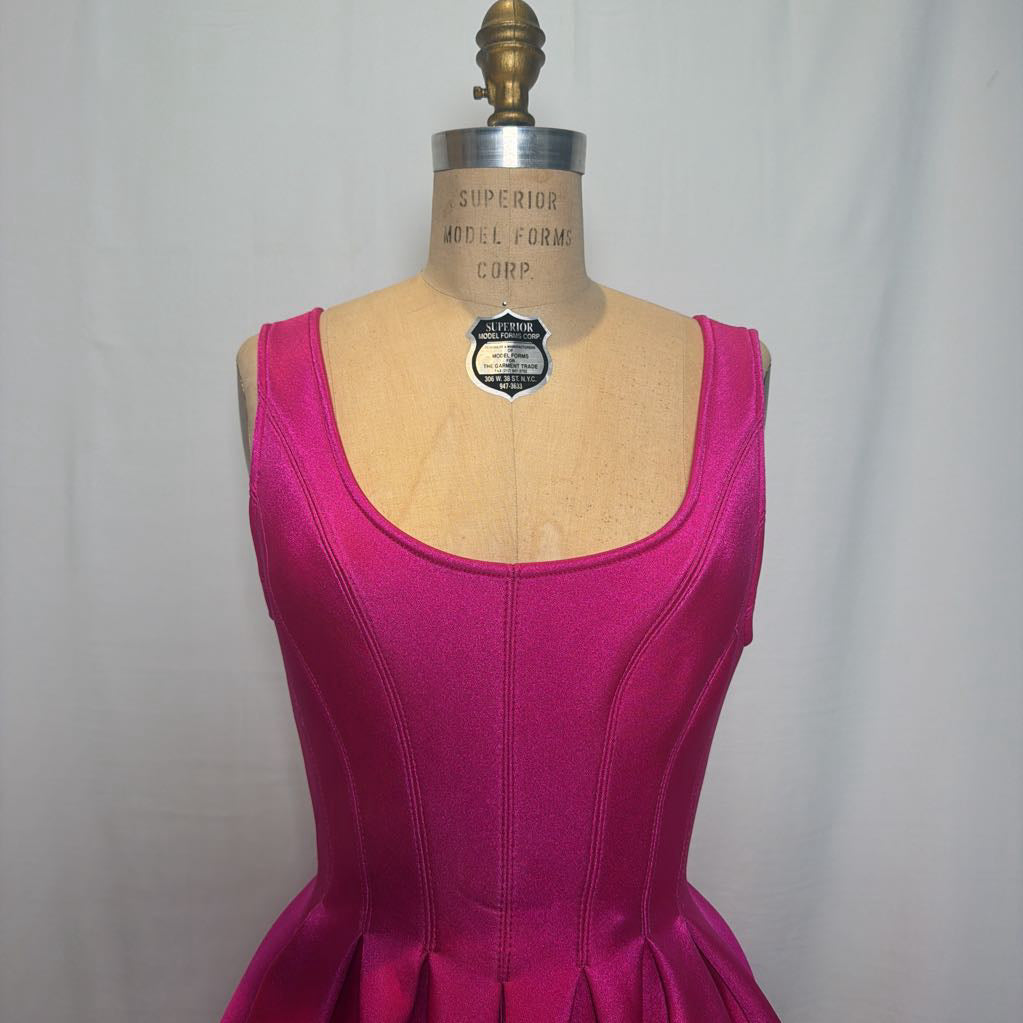 Rare Vintage 1994 Donna Karan Archival Pink Neoprene Scuba Mini Dress