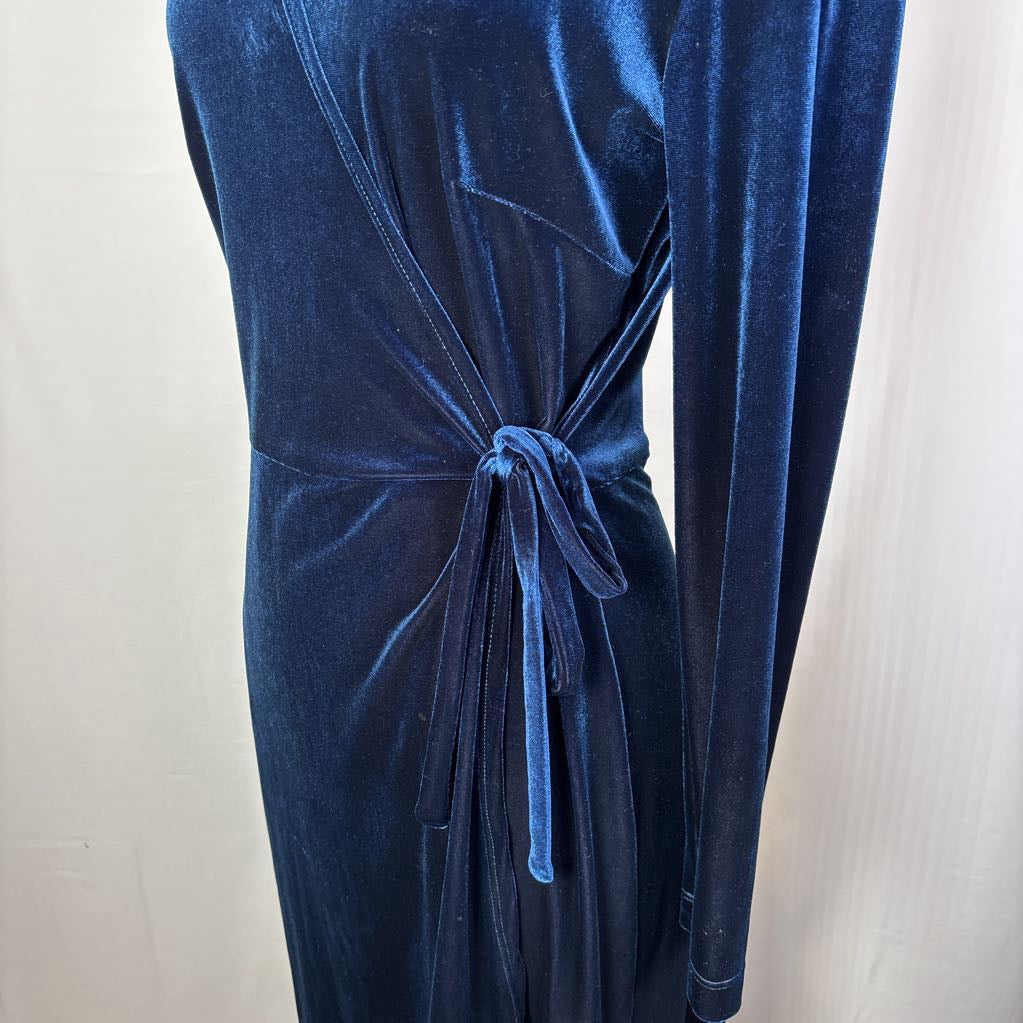 1990s Carole Little Velveteen Wrap Dress