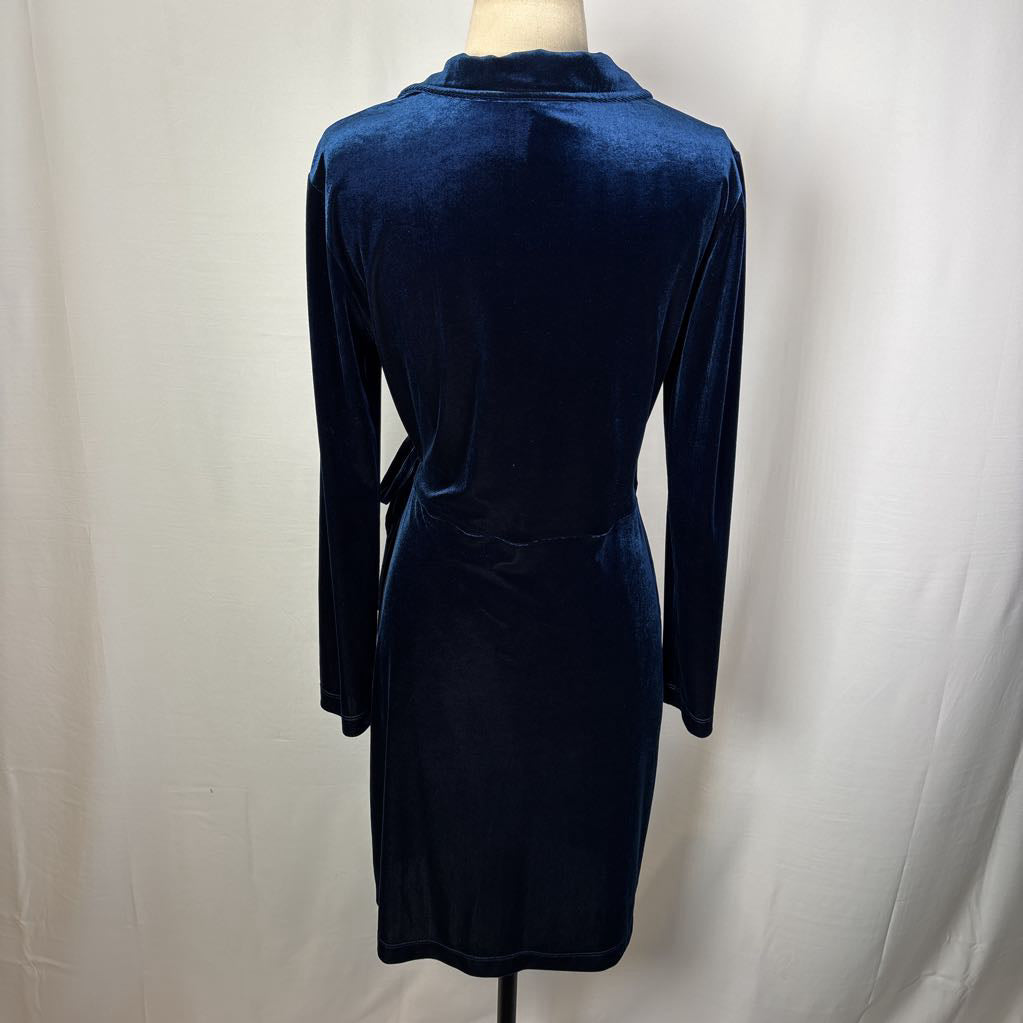 1990s Carole Little Velveteen Wrap Dress