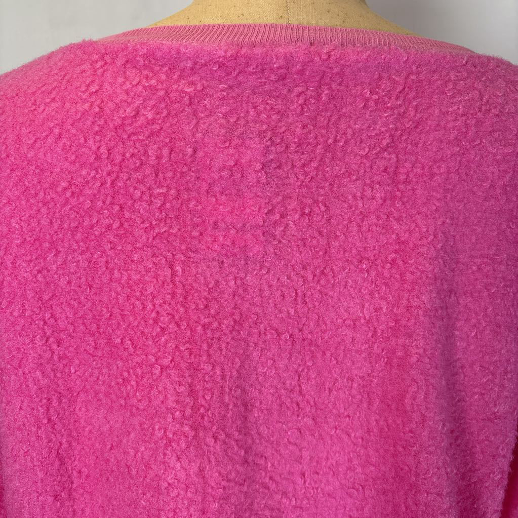 Vintage Hot Pink Sweater w/ Black Roses