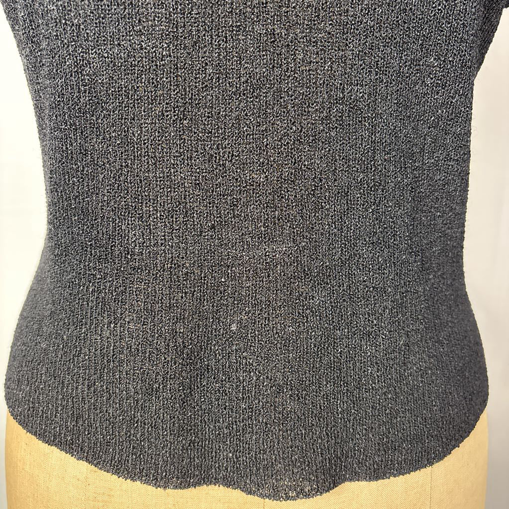 1960s Rosanna Knit Top w/ Pearl Embroidered Collar