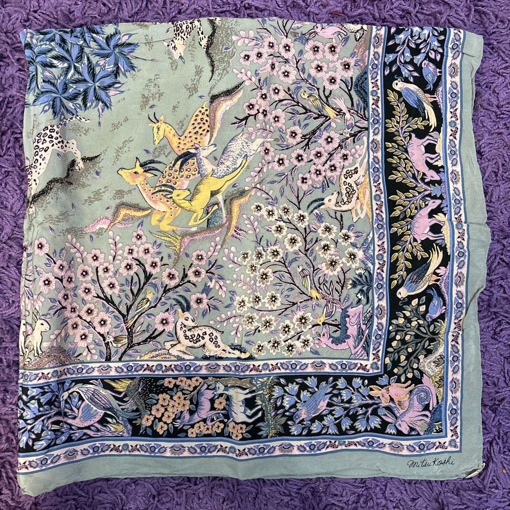 Vintage MitsuKoshi Silk Scarf