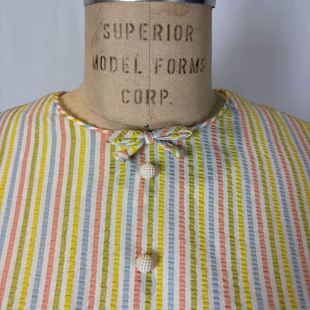 60s Pastel Seersycker Dress