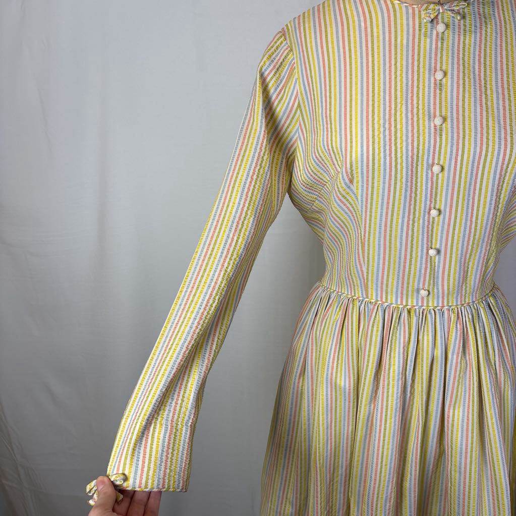 60s Pastel Seersycker Dress