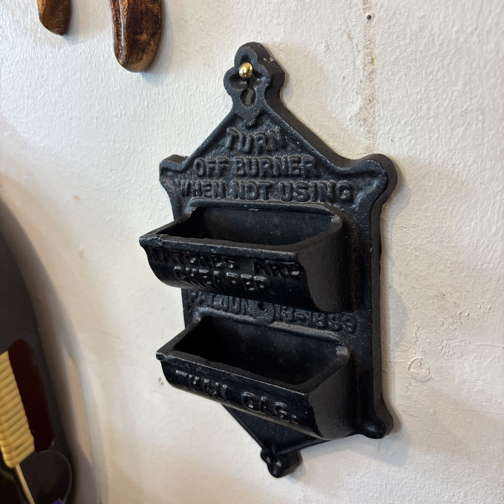 1899 Antique Wall Match Holder