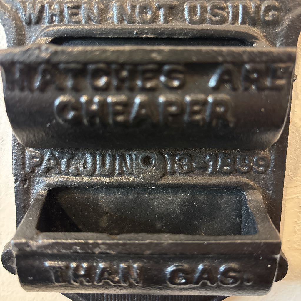1899 Antique Wall Match Holder