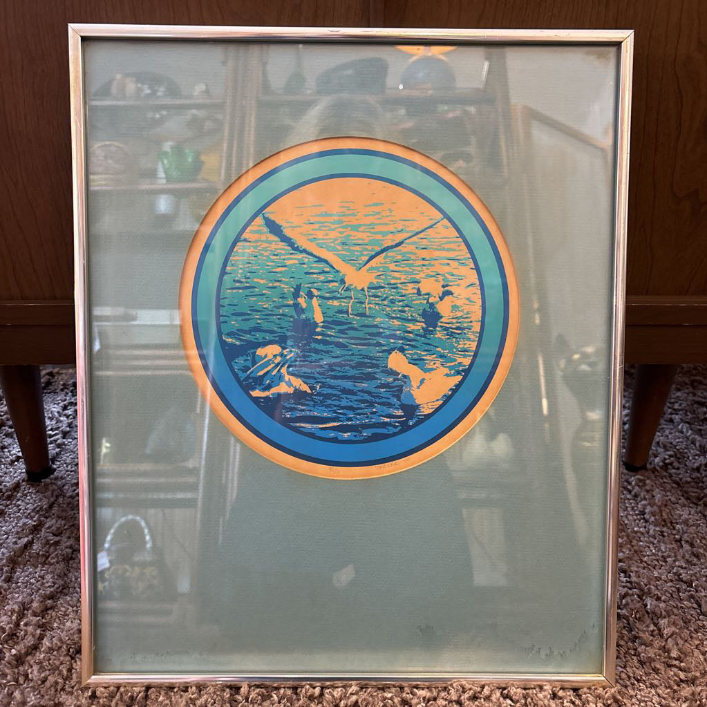 1974 Framed & Signed Seagull Print