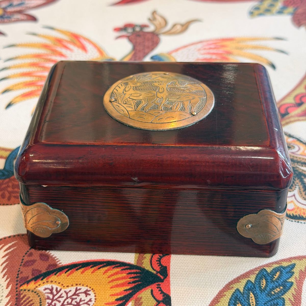 Asian Mahogany Brass box