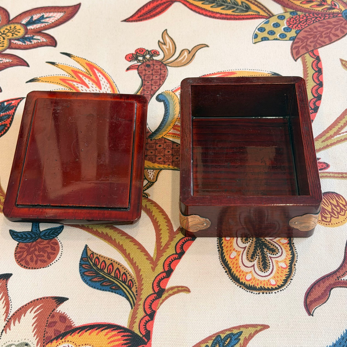 Asian Mahogany Brass box