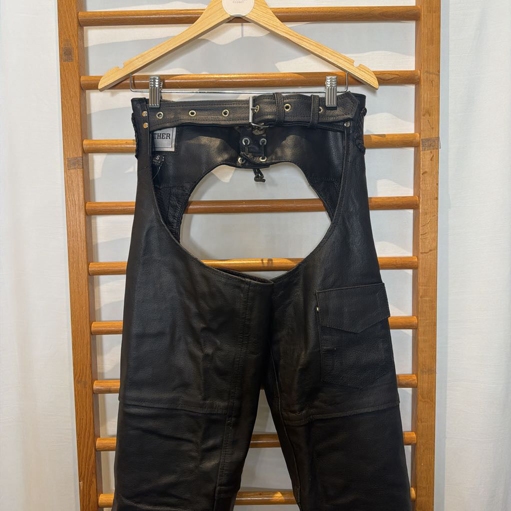 Vintage 1990s Leather Braided Chaps