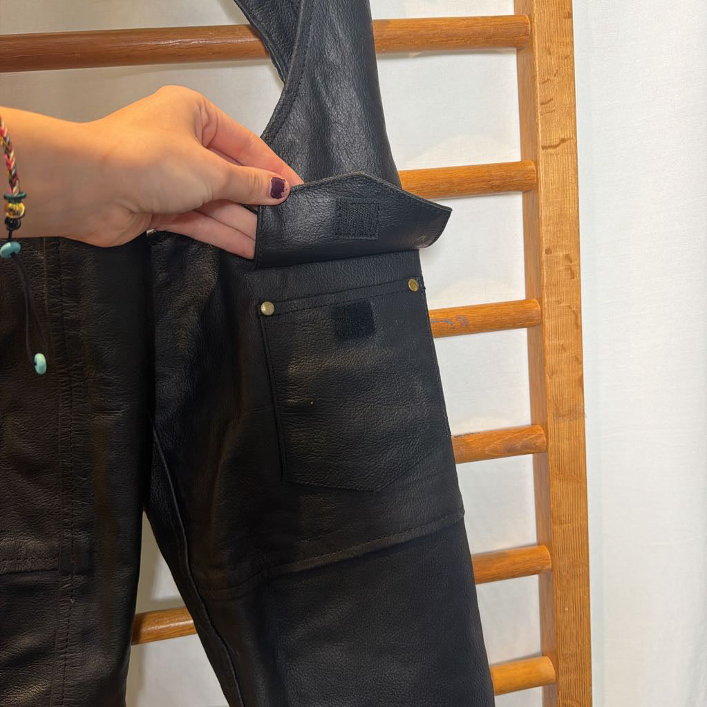 Vintage 1990s Leather Braided Chaps