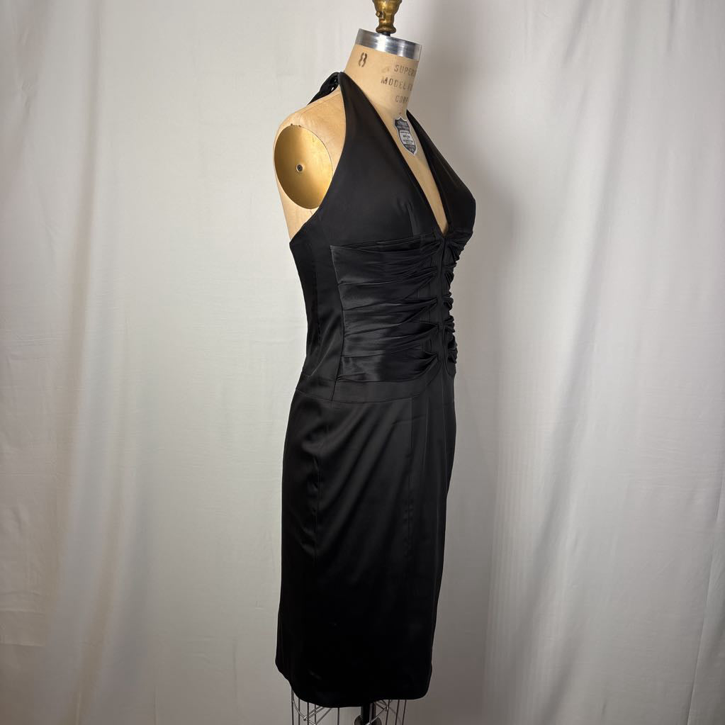 Y2K Cache Black Halter Bodycon Evening Dress - New With Tags