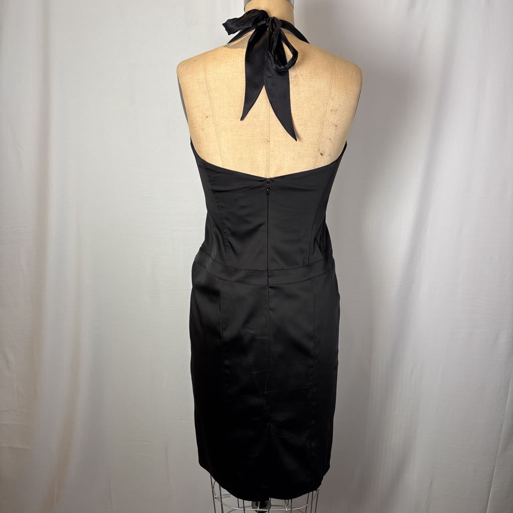 Y2K Cache Black Halter Bodycon Evening Dress - New With Tags