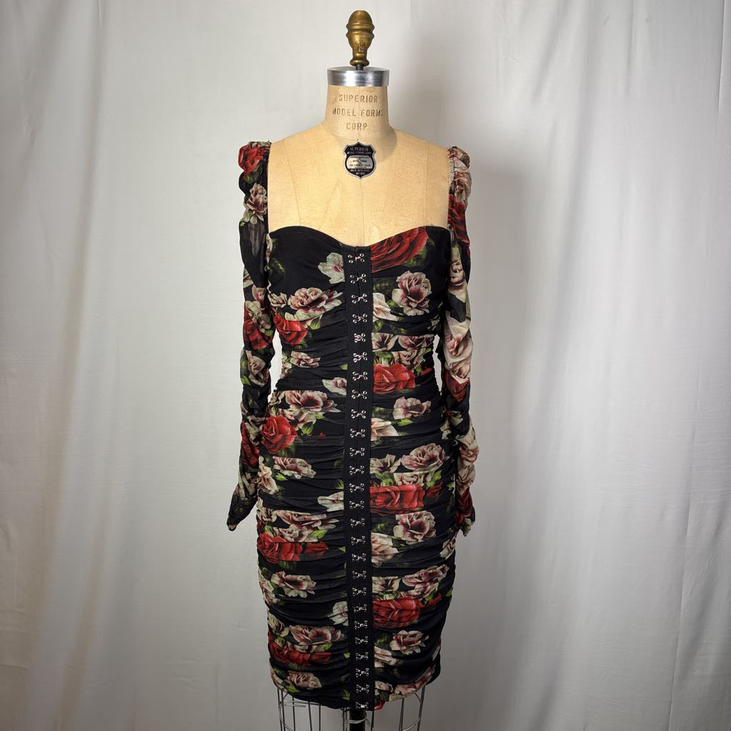 Blithe Los Angelos Red Roses Bodycon Dress