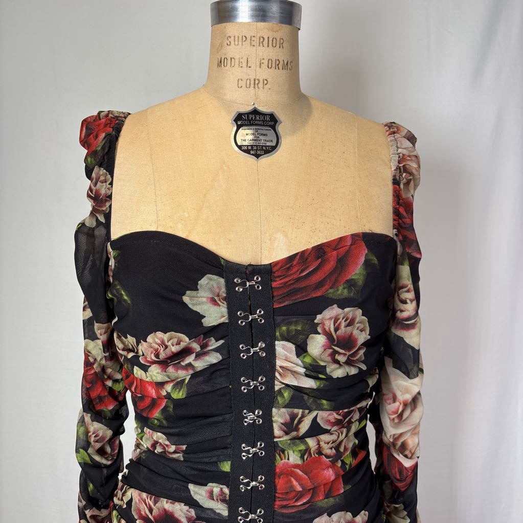 Blithe Los Angelos Red Roses Bodycon Dress