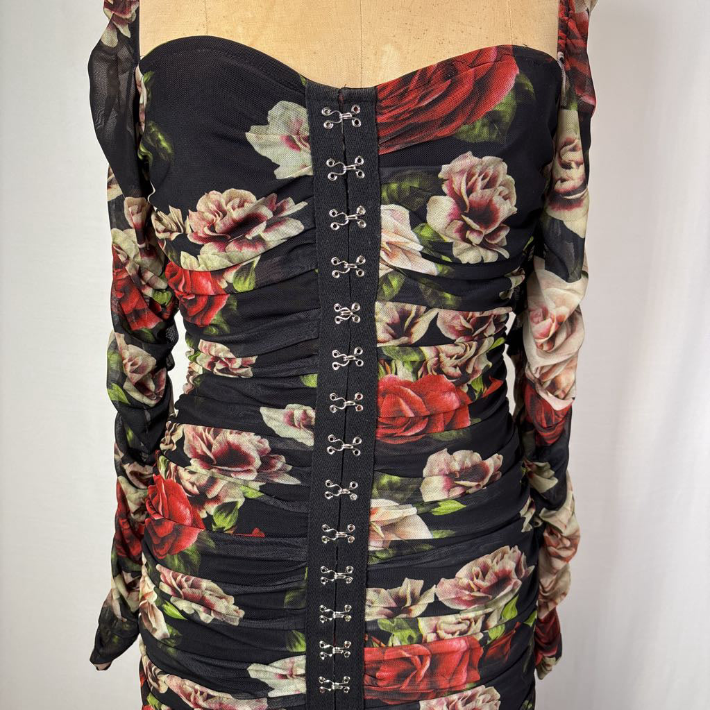 Blithe Los Angelos Red Roses Bodycon Dress