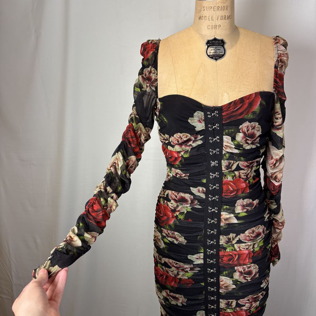 Blithe Los Angelos Red Roses Bodycon Dress