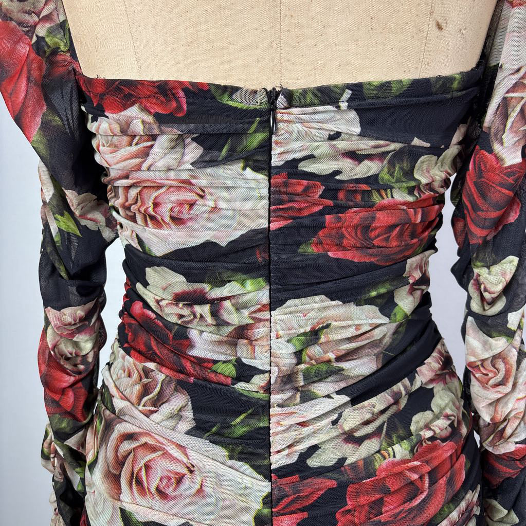 Blithe Los Angelos Red Roses Bodycon Dress