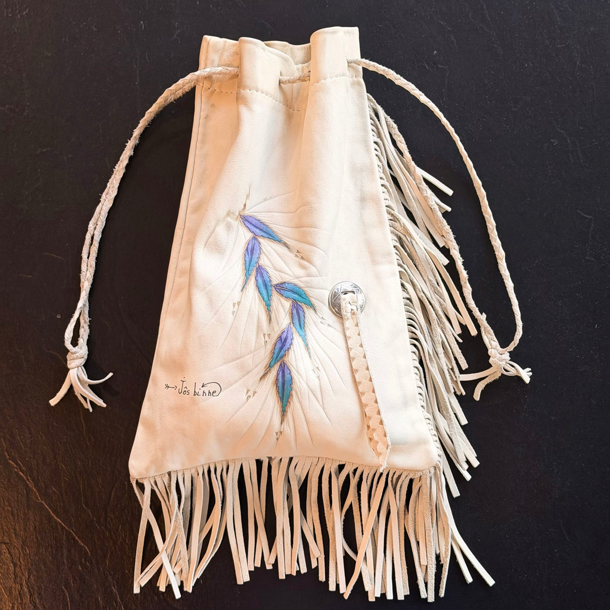 Vintage First Nations Artisan Handpainted Pouch