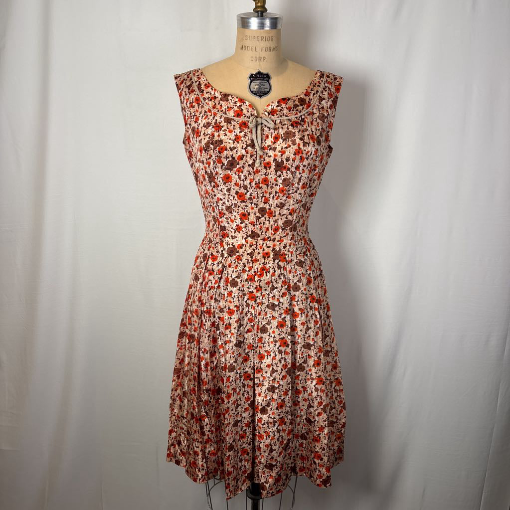 1950s Handmade Pleated Day Dress