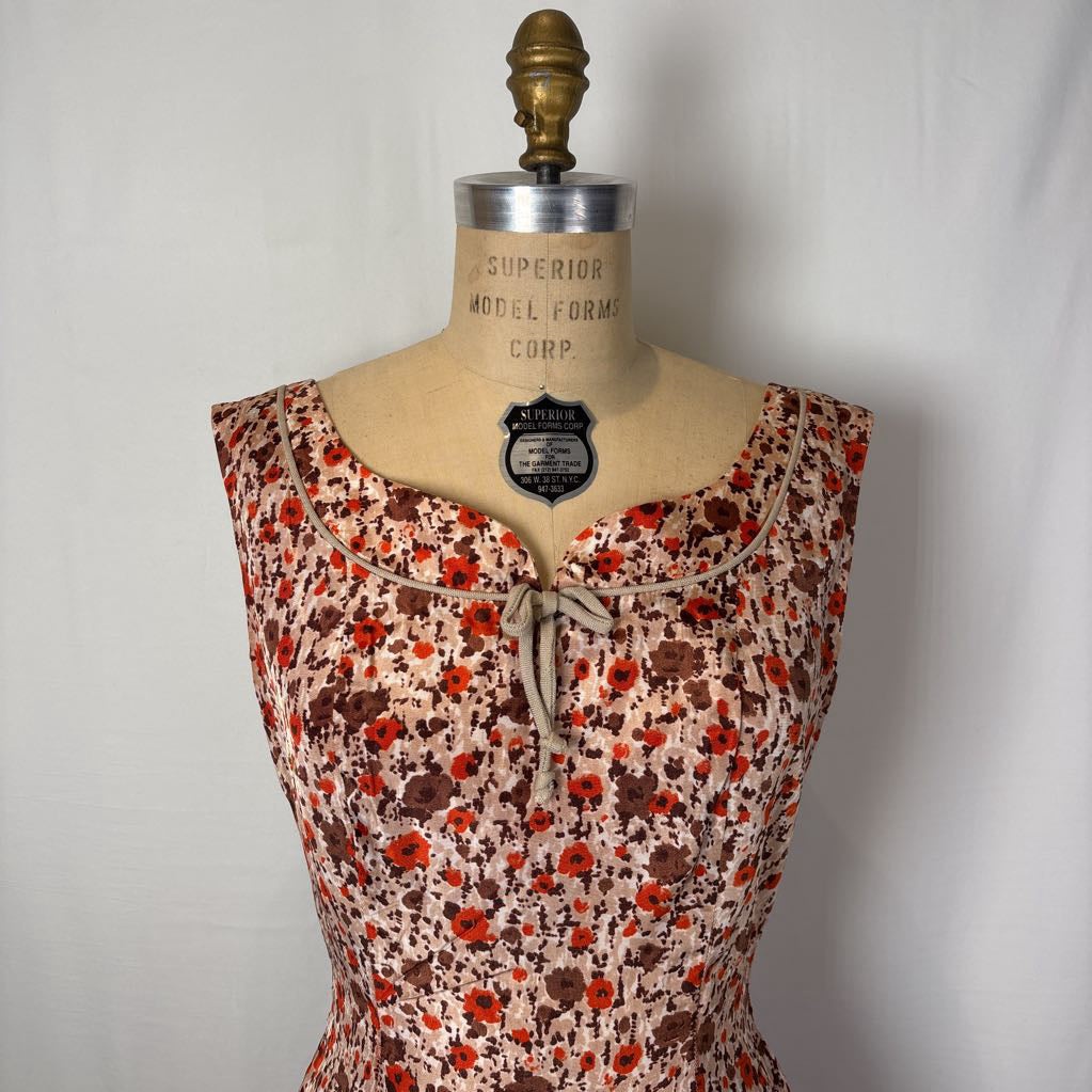 1950s Handmade Pleated Day Dress