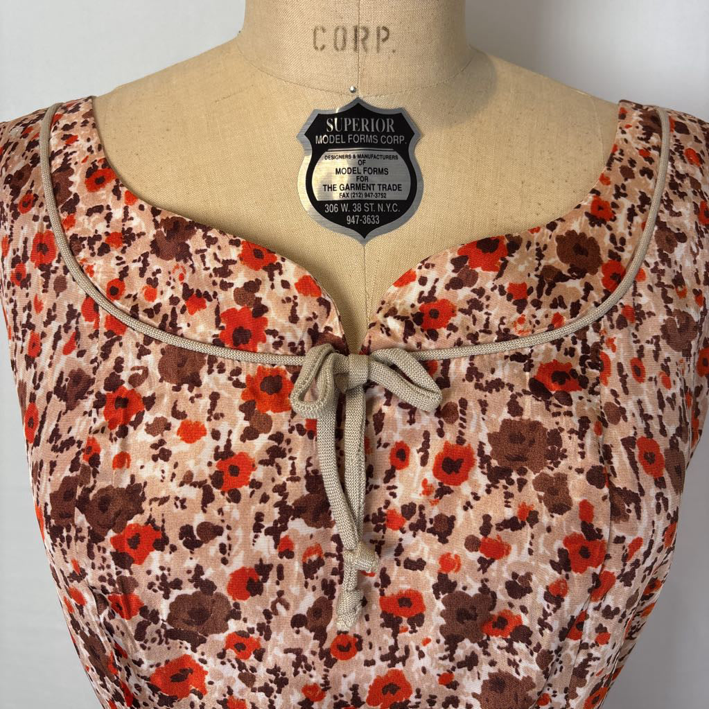 1950s Handmade Pleated Day Dress