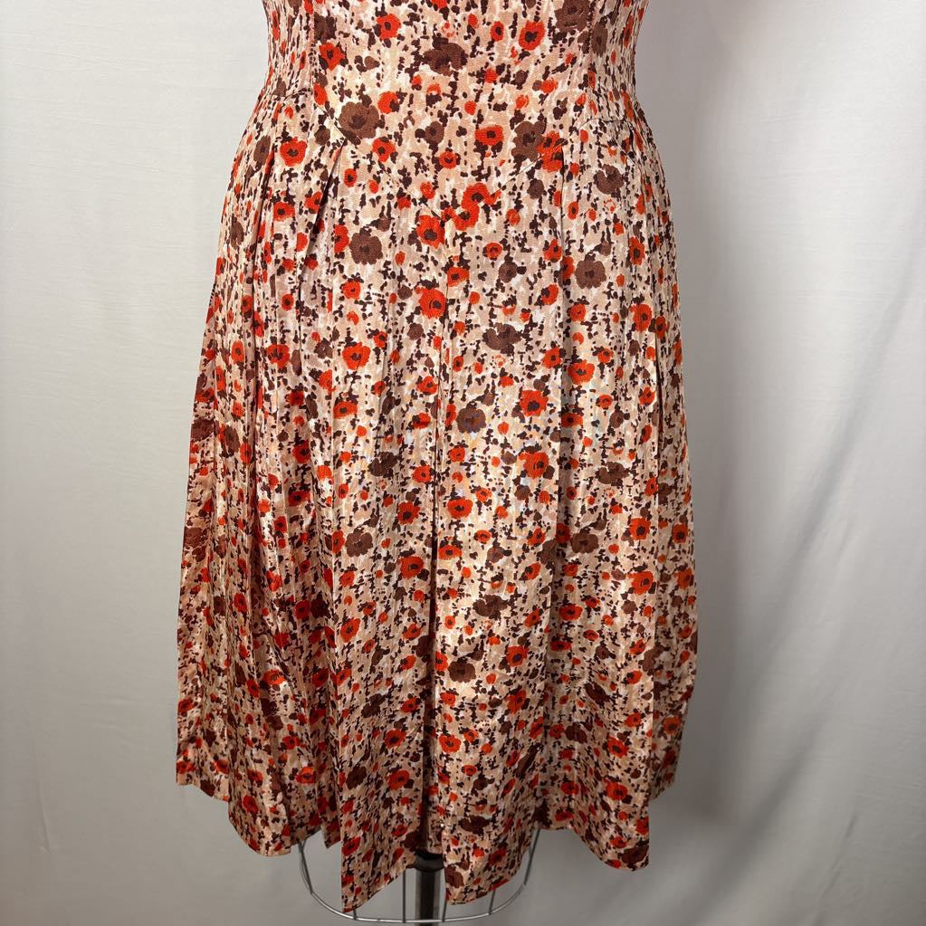 1950s Handmade Pleated Day Dress