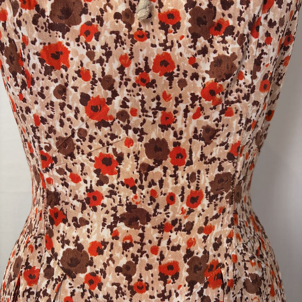 1950s Handmade Pleated Day Dress