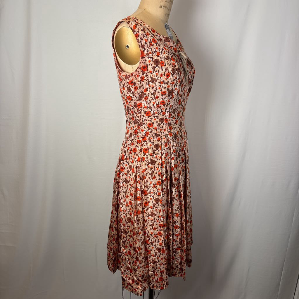 1950s Handmade Pleated Day Dress