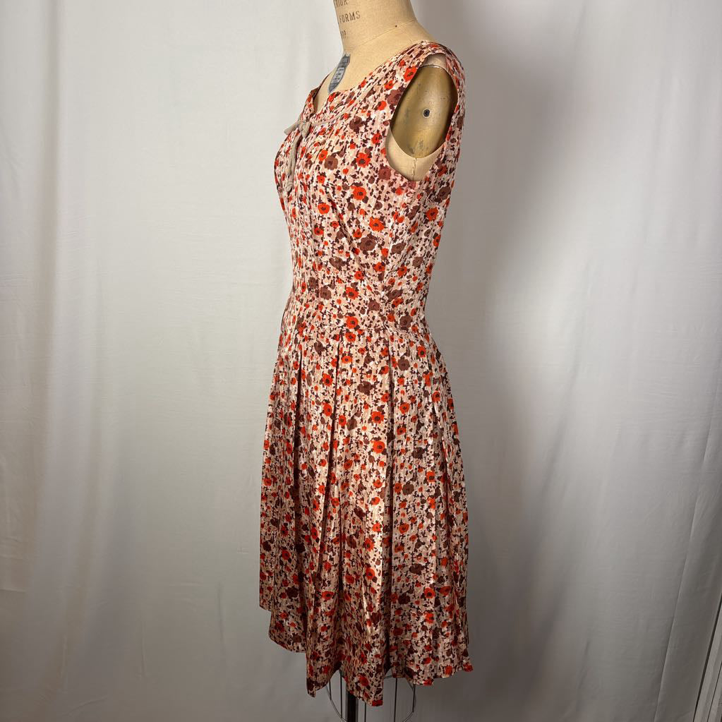 1950s Handmade Pleated Day Dress