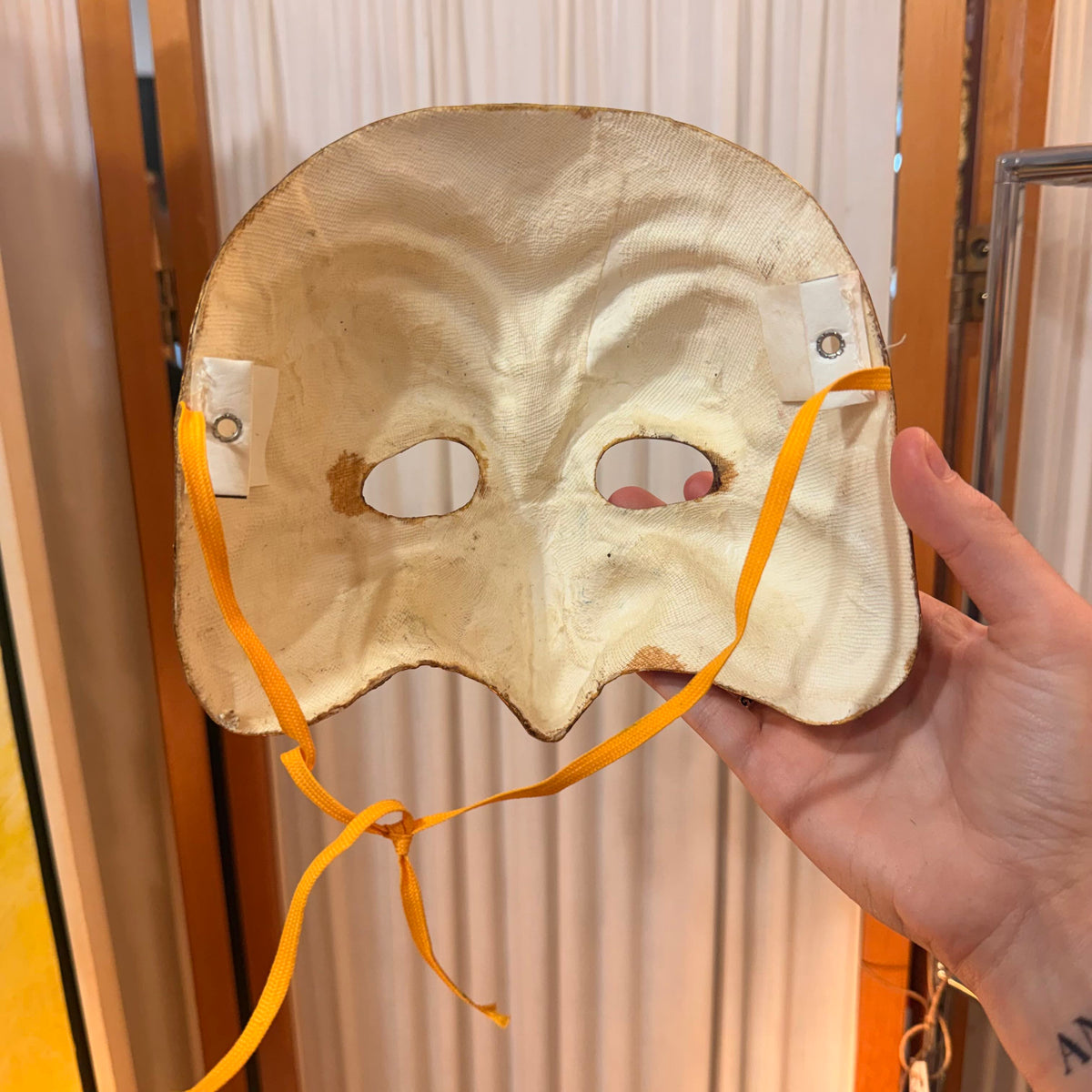 Vintage Gold Paper Mache Half Mask