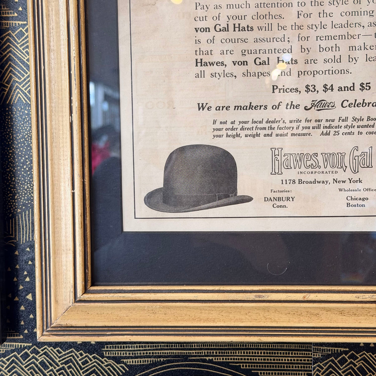 1909 Framed Ad Hats J.C. Leyendecker