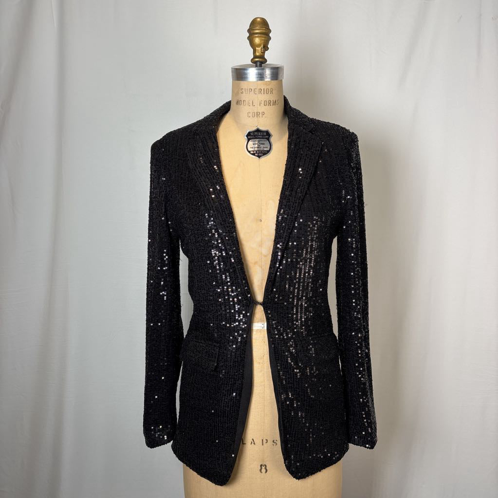 Sequin Black Tie Blazer