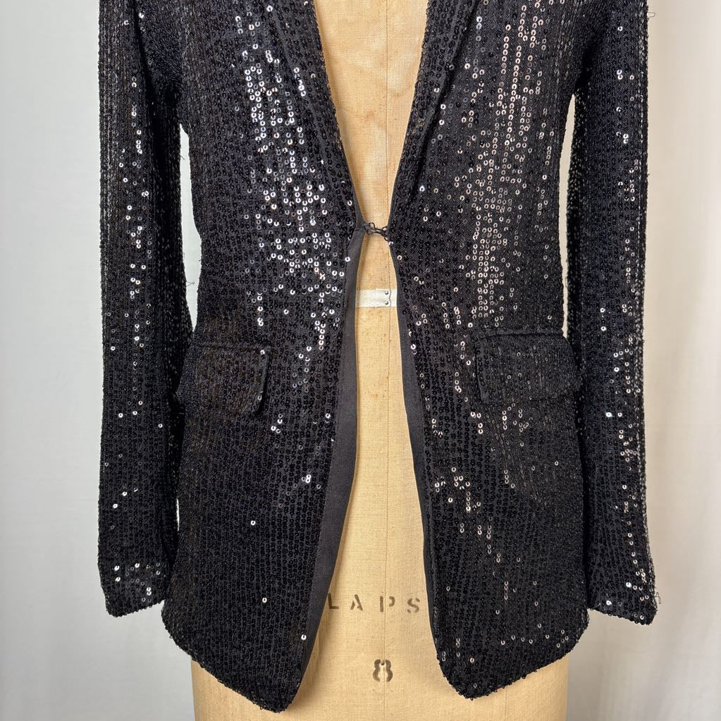Sequin Black Tie Blazer