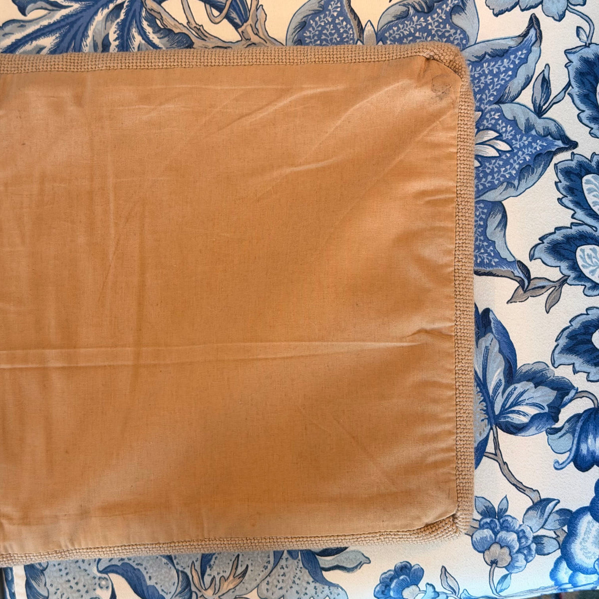 Handmade Cross-Stitched Seat Cushion