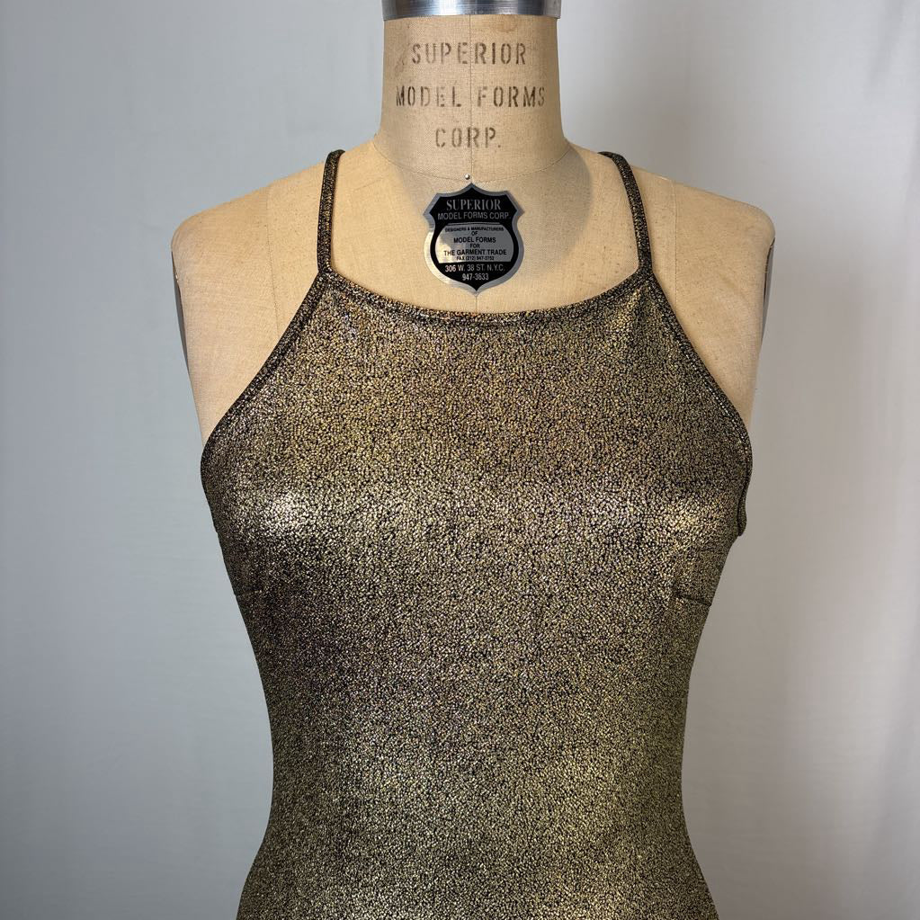 Gold Metallic Pencil Dress