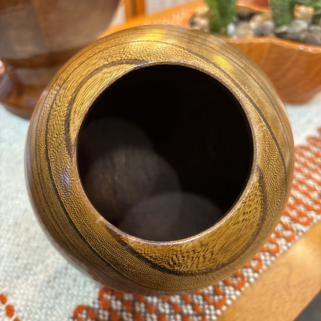 Vintage 60s Enesco Wooden Orb Bowl & Spoon