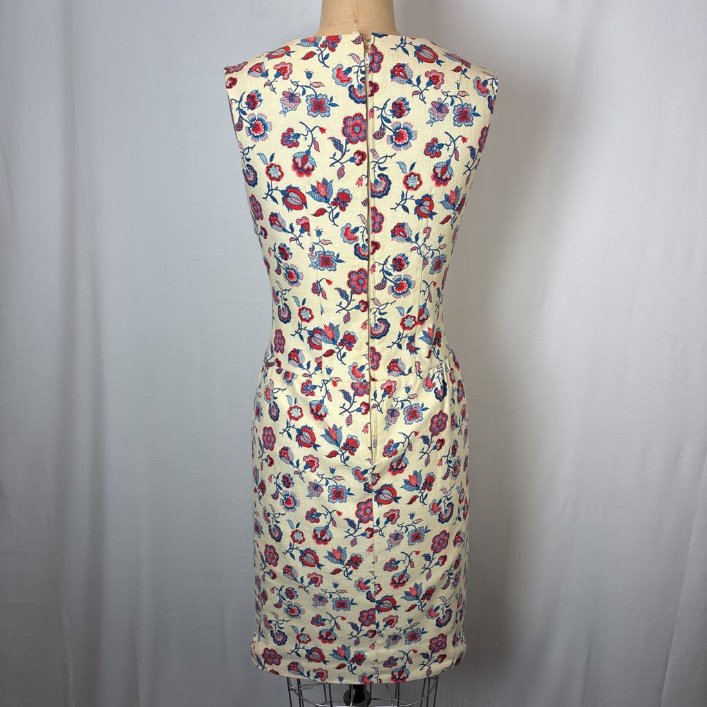 1950s Handmade Barkcloth Pencil Dress