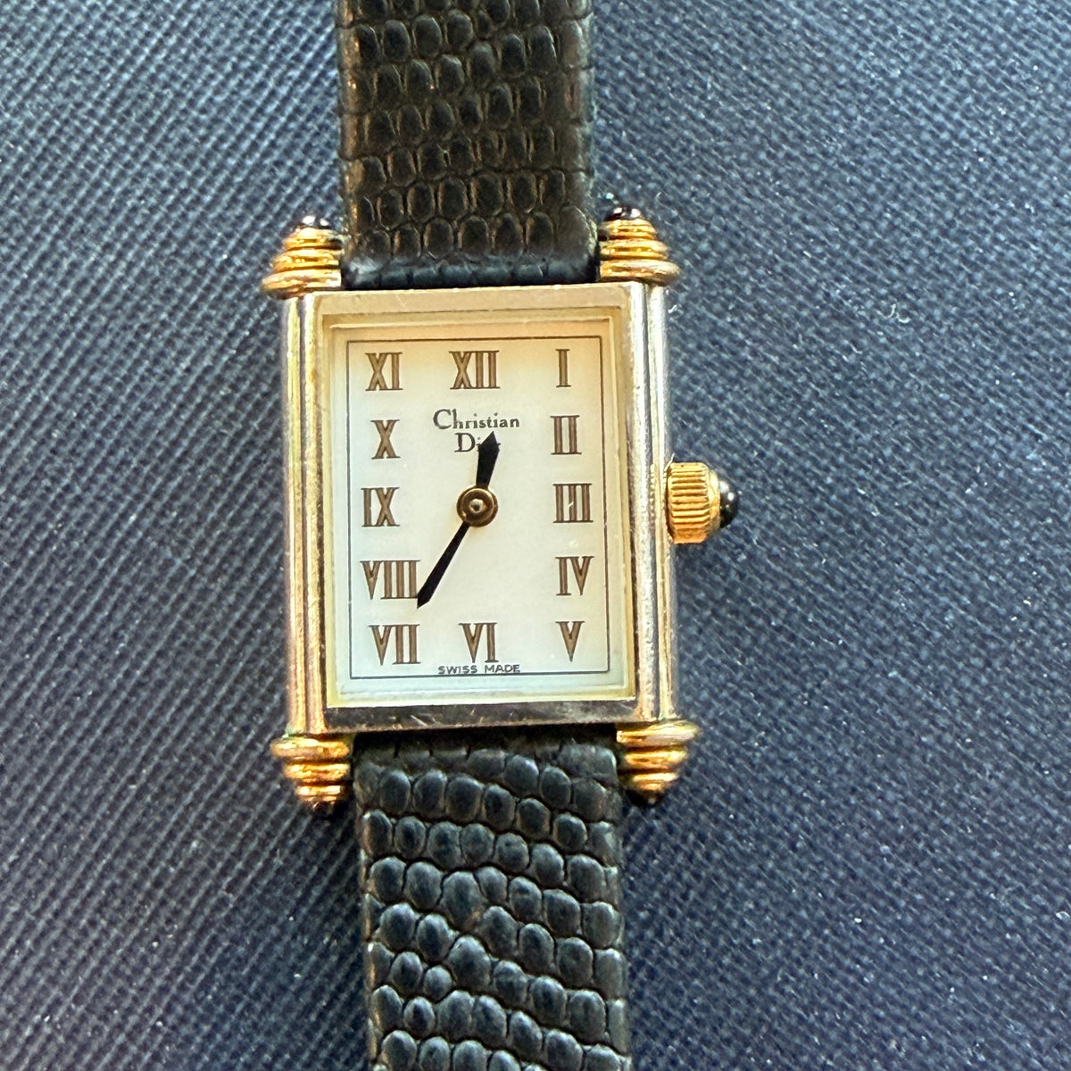 Close of up face of Christian Dior Watch Tank